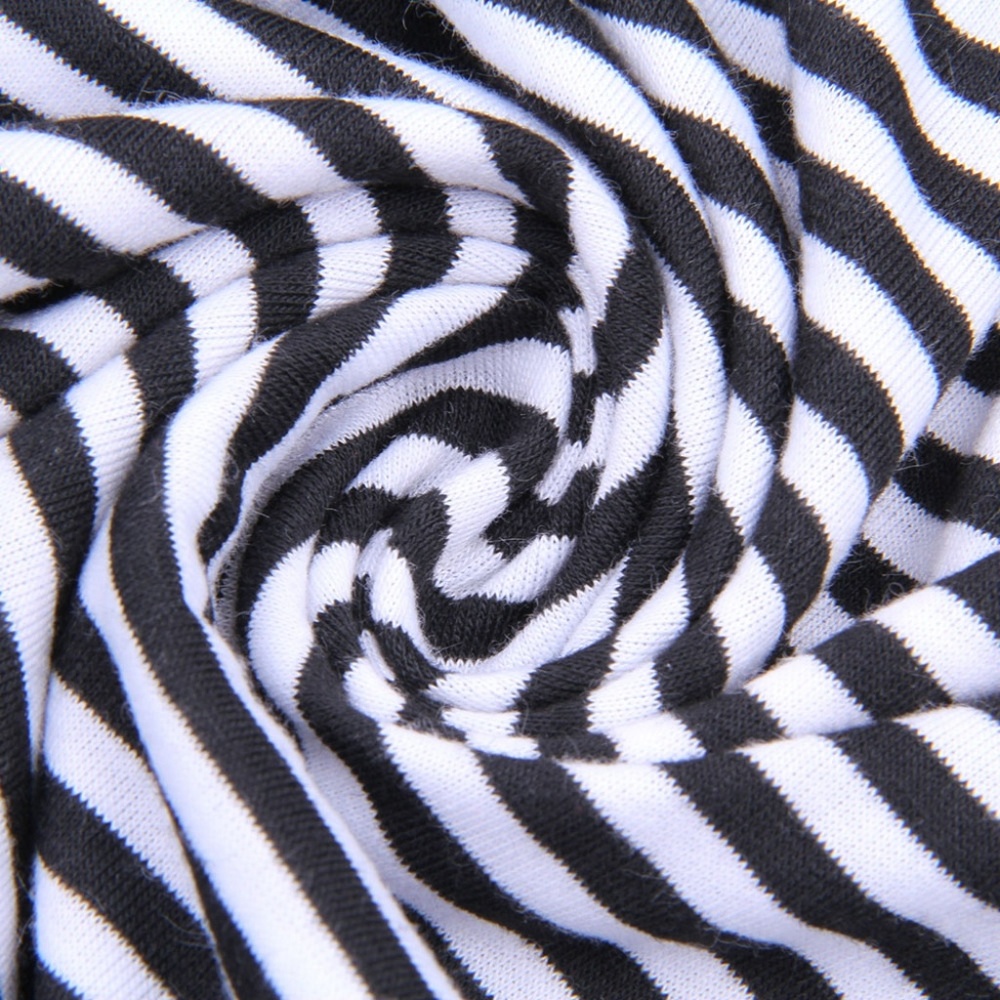 Black & White Stripe Scoop Neck Tank Top Crop Top - Picture 5 of 6